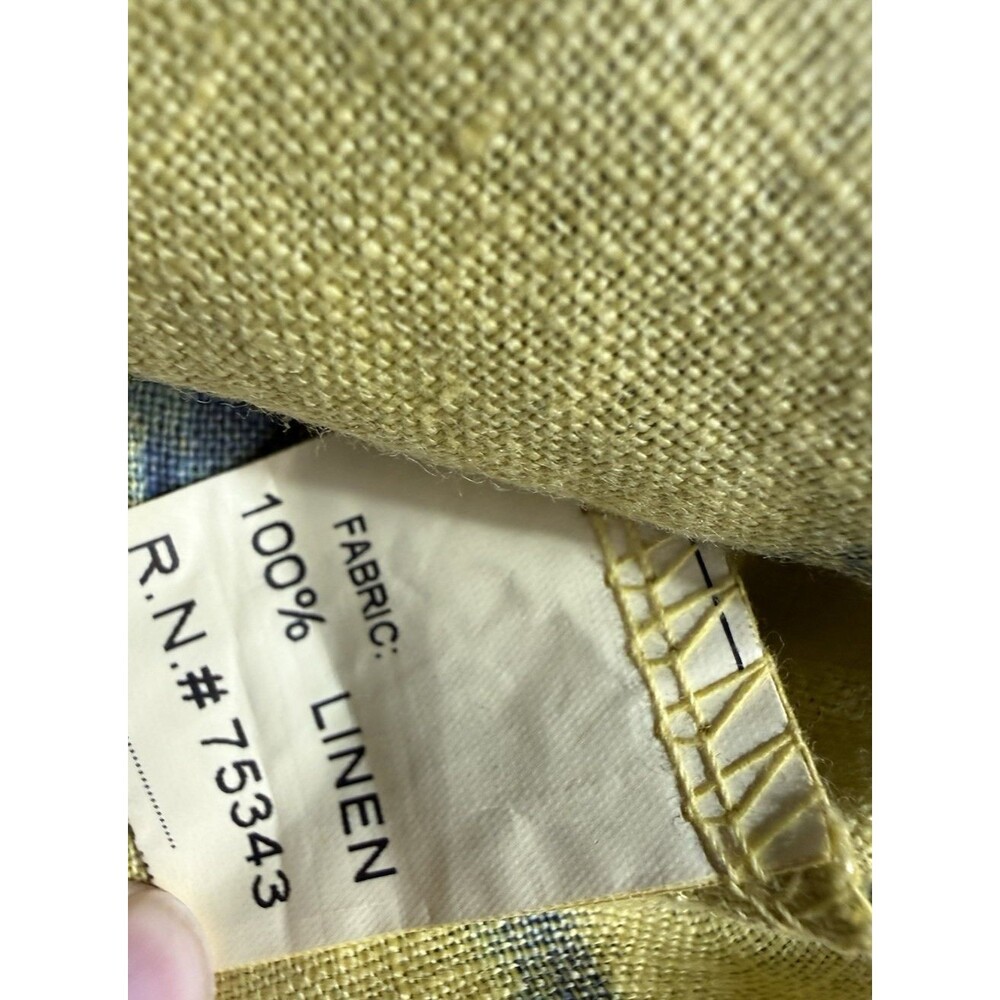 Bellambra Women’s Linen Tie‑Dye Blouse Yellow/Blue – Size Medium – Made in Italy - Picture 4 of 6